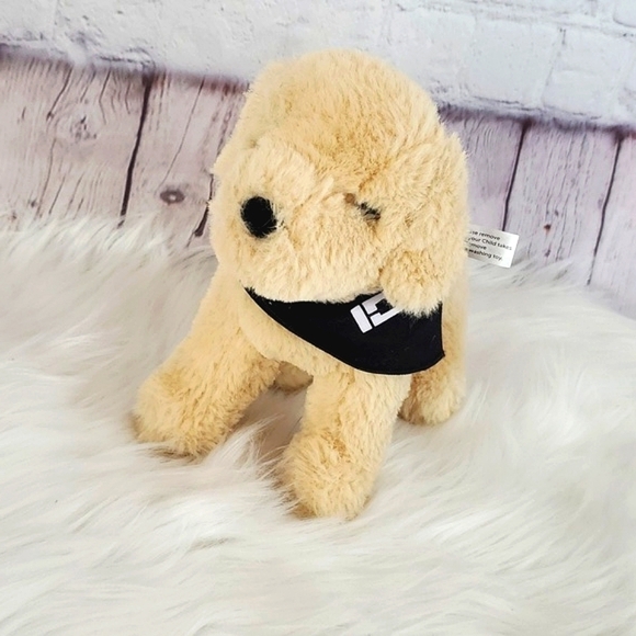 Douglas Cuddle Toy Spankie 11” Yellow Lab Dog Pup Stuffed Animal Idexx Bandana - Picture 4 of 15